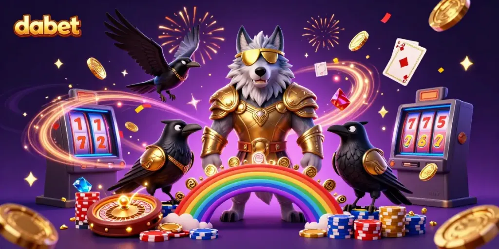 Experience thrilling gameplay with DABET's vibrant casino elements and iconic characters in an engaging scene.