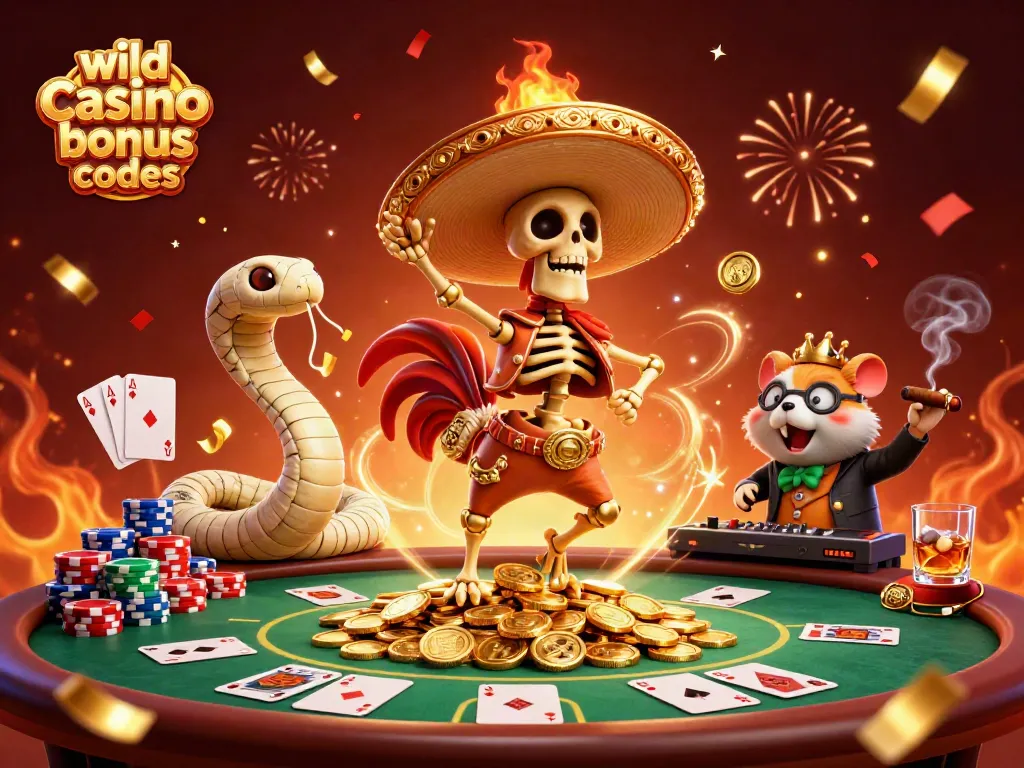Spin to win with wild casino bonus codes; Claim epic rewards and celebrate at the poker table!
