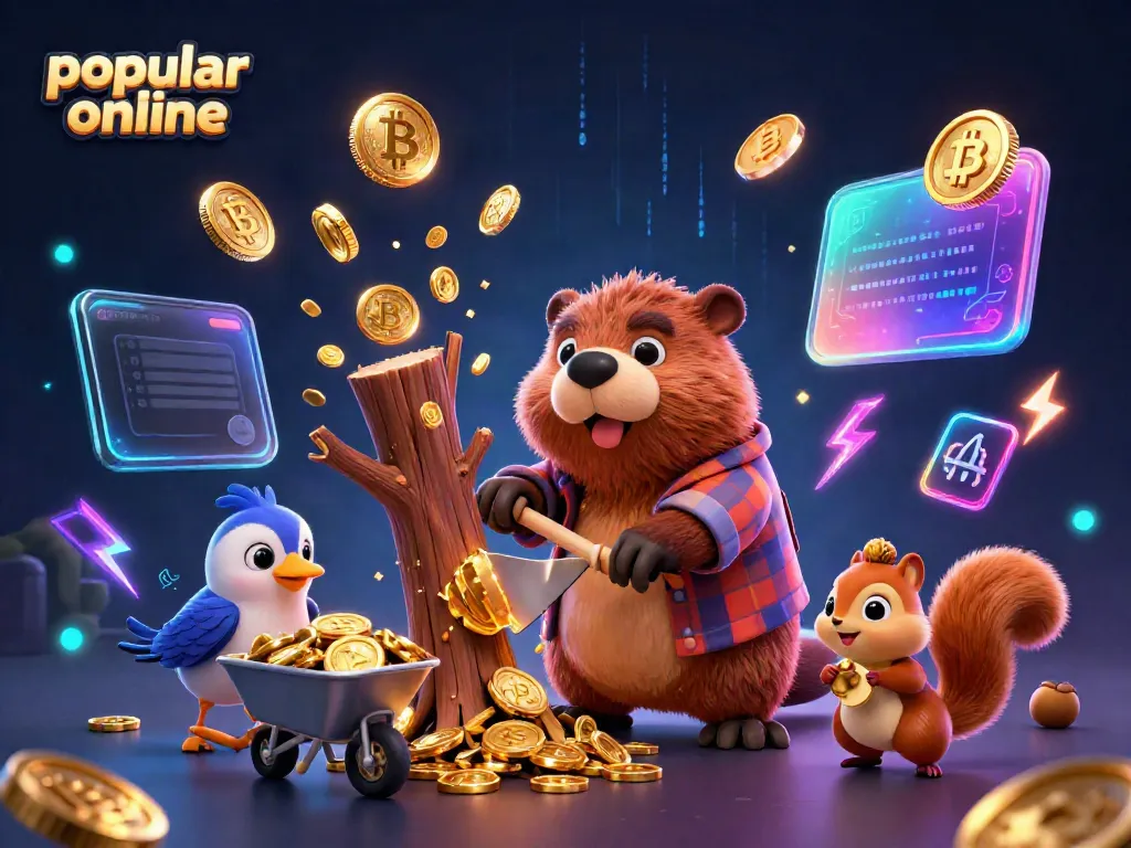 Experience the thrill of a popular online casino with a lively scene featuring cartoon characters and crypto elements.