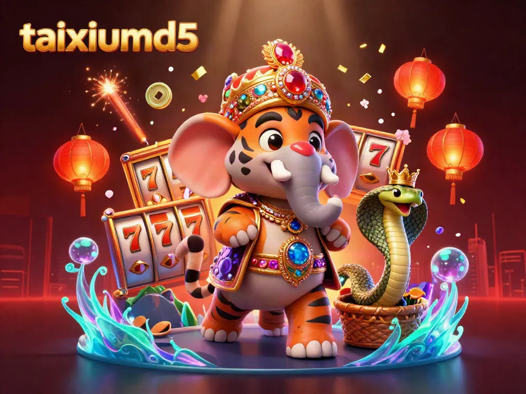 Experience thrilling action at taixiumd5 with a vibrant 3D scene showcasing our unique casino elements.