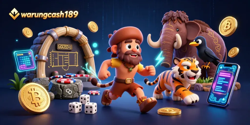 Experience thrilling excitement with warungcash189 as cavemen and their sabertooth tiger run a prehistoric casino.
