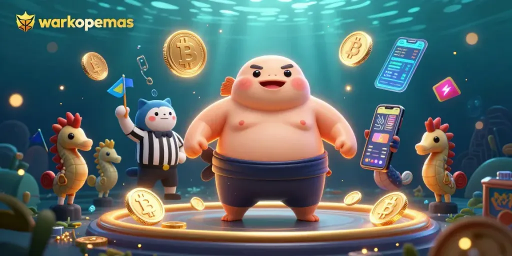 Rasakan keseruan permainan warkopemas dengan ilustrasi kasino digital yang penuh warna dan detail menakjubkan.