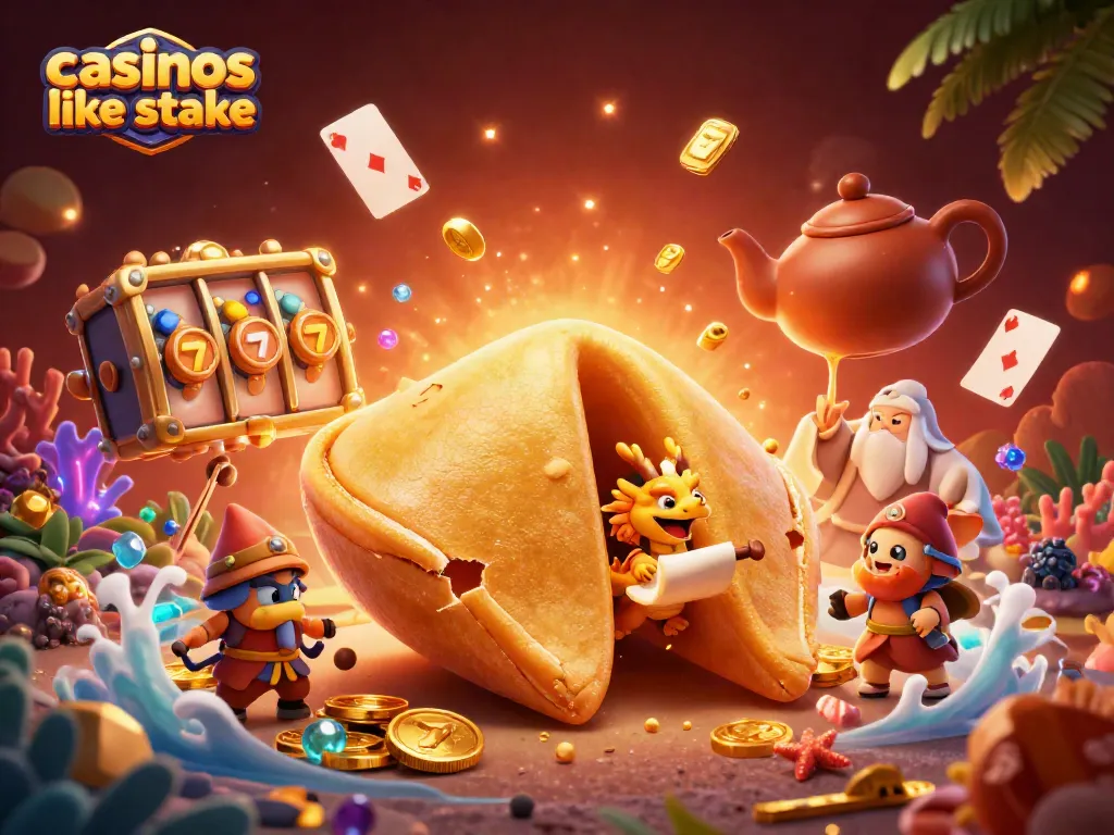 Experience engaging gameplay at casinos like stake with a vibrant 3D scene of fun casino elements.