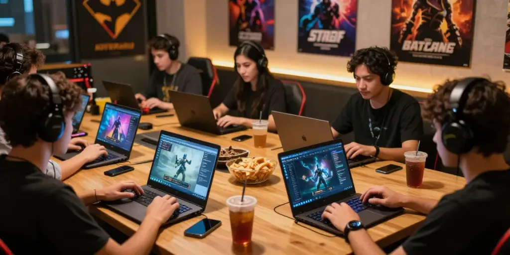 Players enjoying a vibrant online gaming experience on Batman138 platform, showcasing diverse gaming activities.