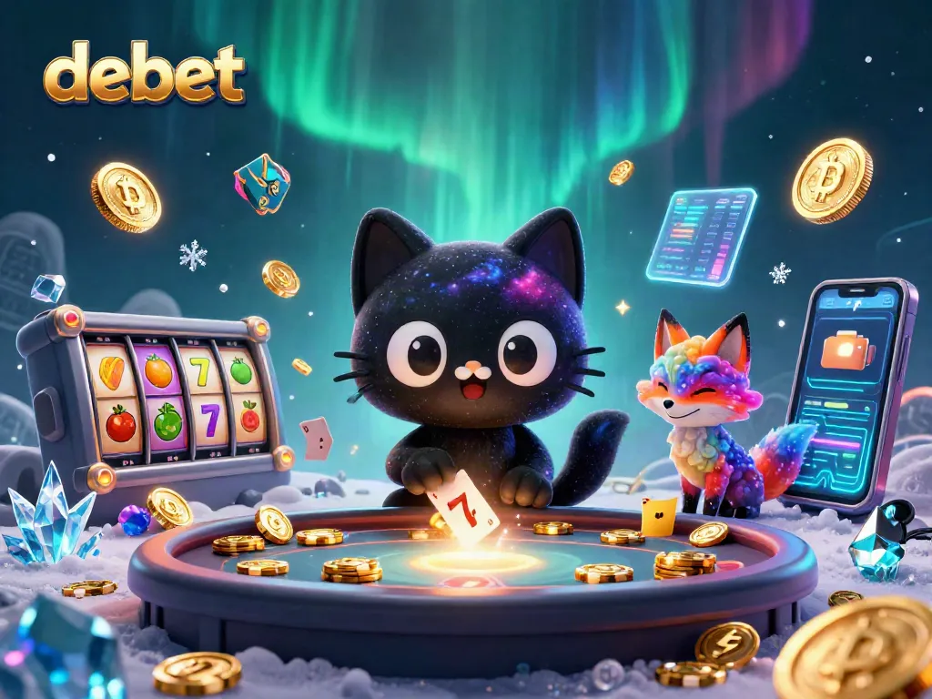 Spin the reels at debet’s cosmic casino with a black hole cat and colorful fox companions.