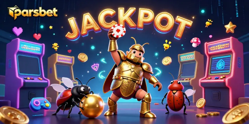 Parsbet ile zafer kazanan kahraman böcek, poker çipi kaldırıyor ve eğlenceli casino ortamında oynuyor.