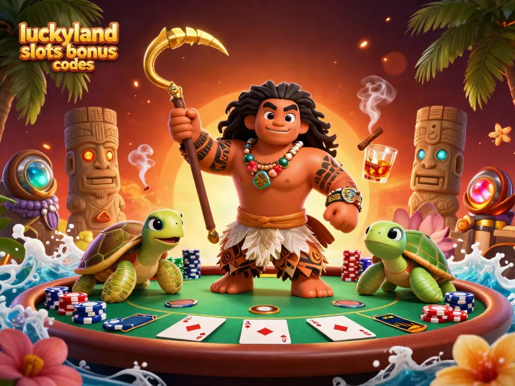 Win big with LuckyLand Slots bonus codes in this vibrant casino scene!