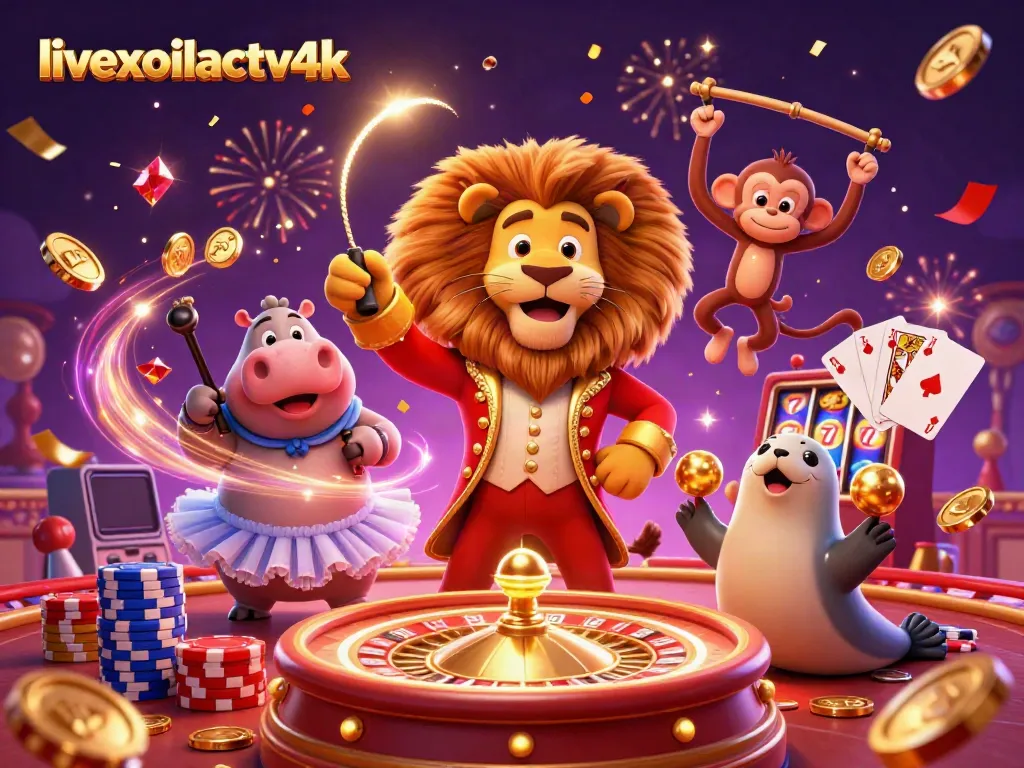 Win big with livexoilactv4k's vibrant casino scene featuring playful characters and dazzling game elements.