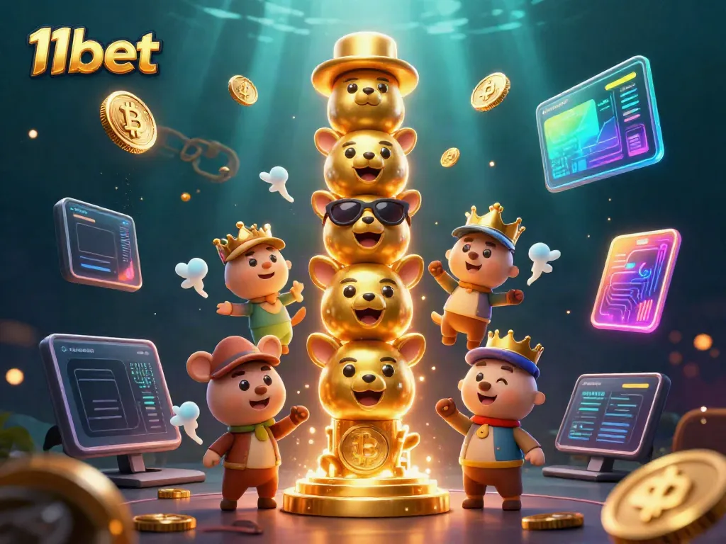 Engage with exciting gaming at 11bet featuring vibrant casino elements and crypto motifs.