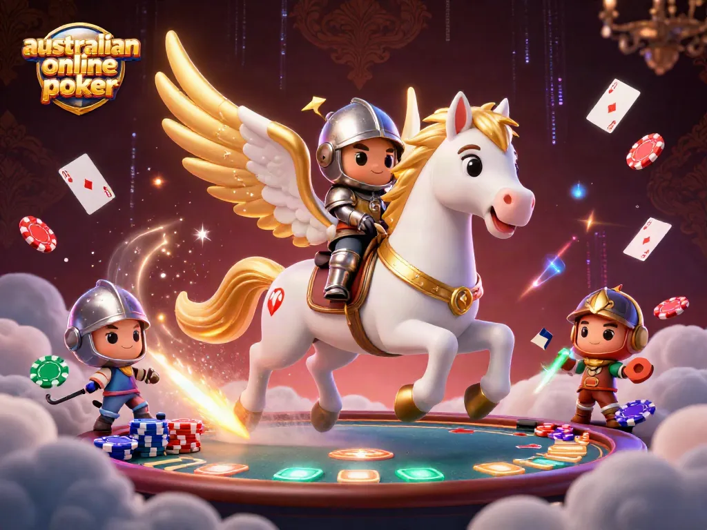 Experience the excitement of australian online poker with vibrant 3D elements and dynamic characters.