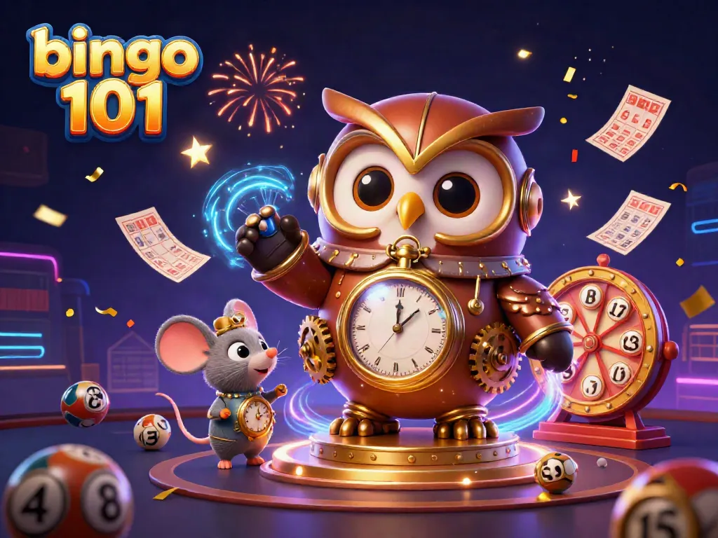 Bingo 101 mengajak pemain untuk merasakan keseruan bermain bingo dengan bola nomor yang terbang, kartu bingo, dan efek kembang api.