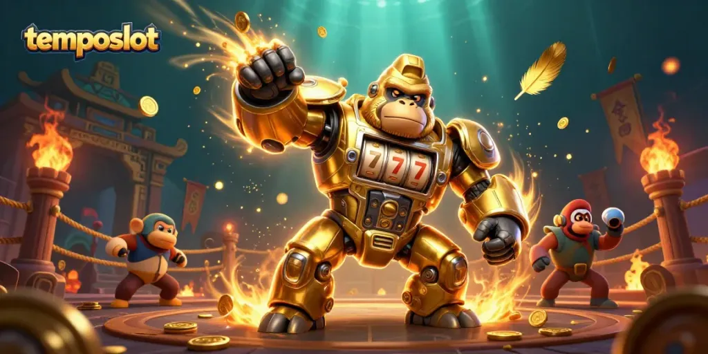 Engage with temposlot's immersive gaming experience through dynamic 3D illustration.