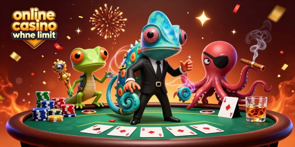Experience the excitement of online casino ohne limit with our vibrant 3D illustration showcasing a dynamic poker scene.