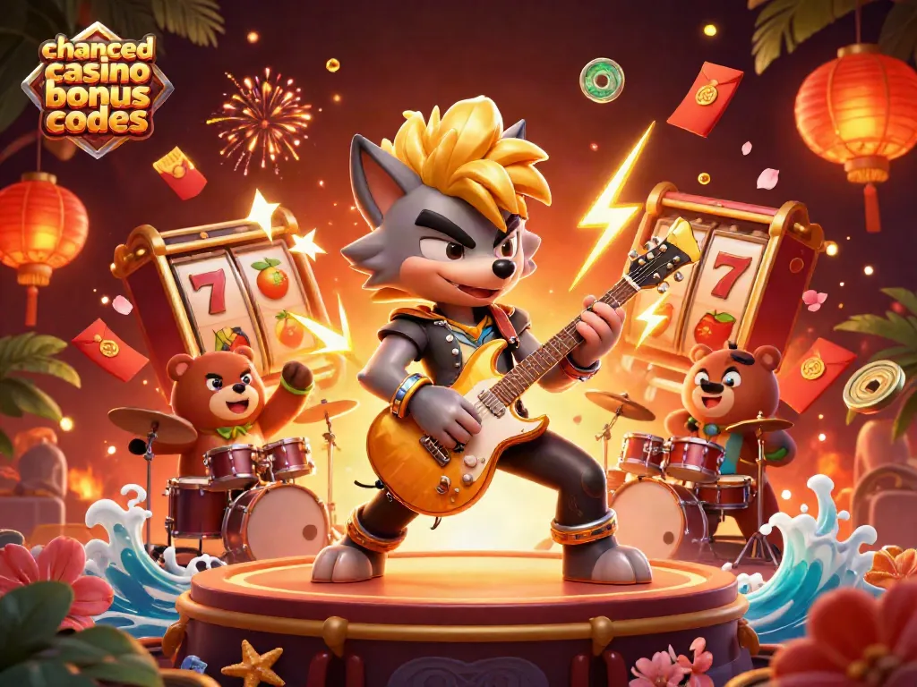 Engage with thrilling chanced casino bonus codes in an exciting gaming scene packed with dynamic characters and elements.