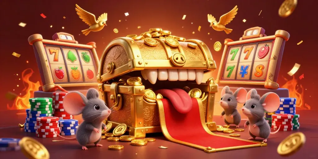 Spin the reels with the RP888 gold treasure chest inviting adventurers to slot riches.