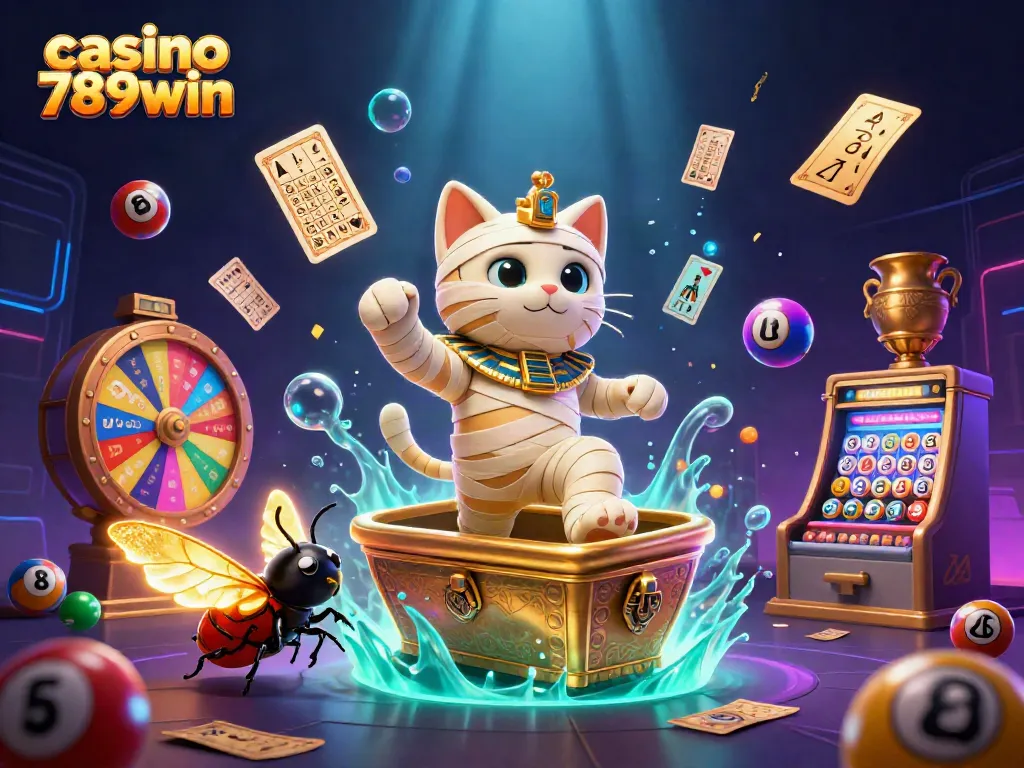 Experience exhilarating thrills at casino 789win with vibrant visuals of a mummy and adventures.