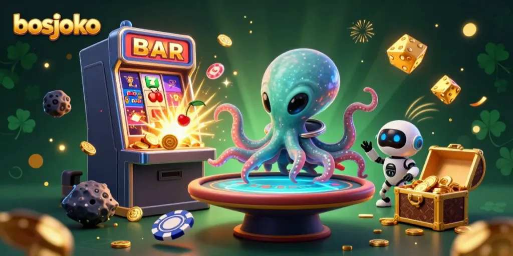 Experience exciting wins at bosjoko with colorful casino games and a dynamic alien octopus theme.