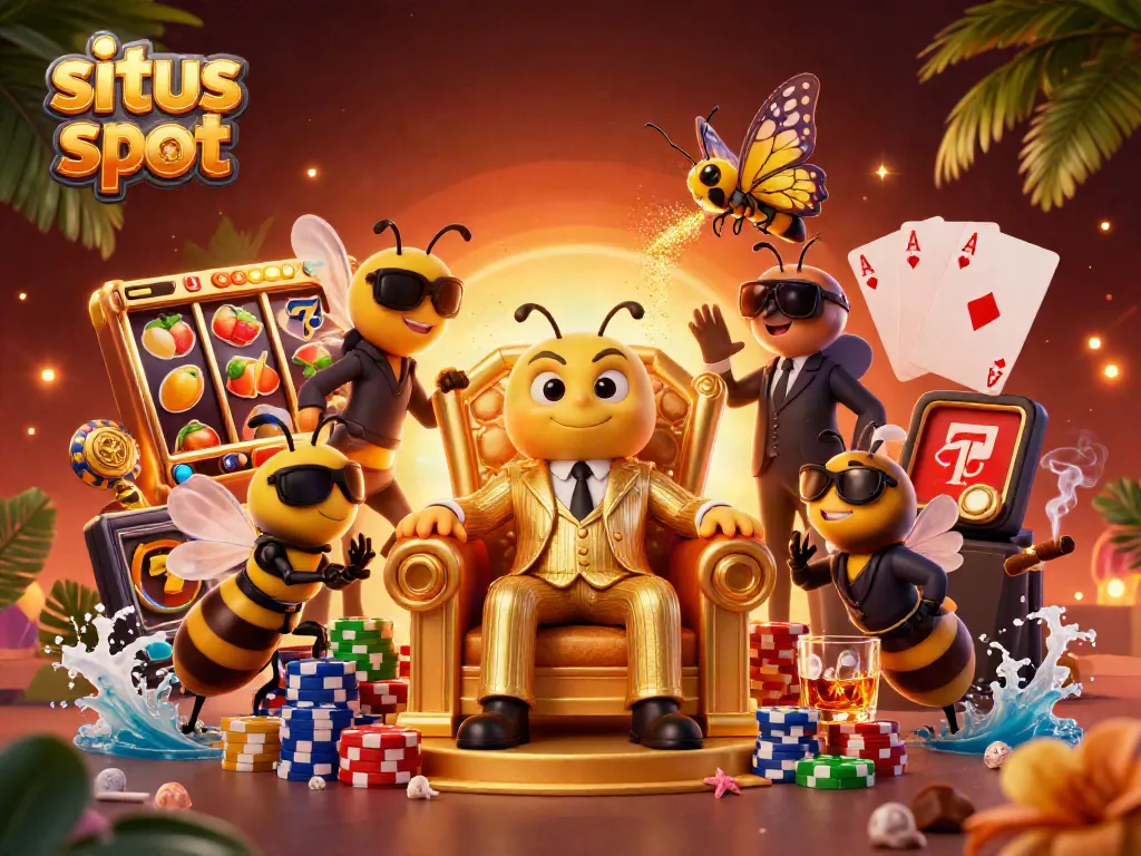 Memenangkan permainan situs slot dengan ilustrasi karakter kasino yang menarik.