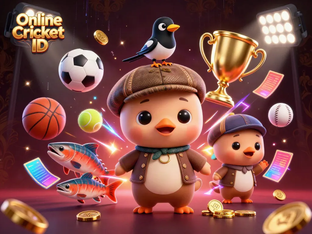 Engage with the excitement of Online Cricket ID betting featuring colorful characters and dynamic gaming elements.