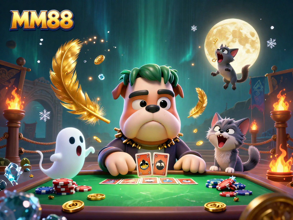 MM88 engages players with thrilling card games at a lively casino table atmosphere.