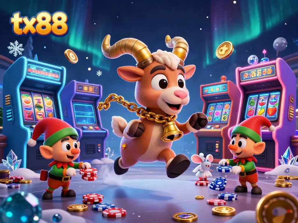 Experience the thrill at tx88 with a festive holiday-horror casino scene full of action and mischief.
