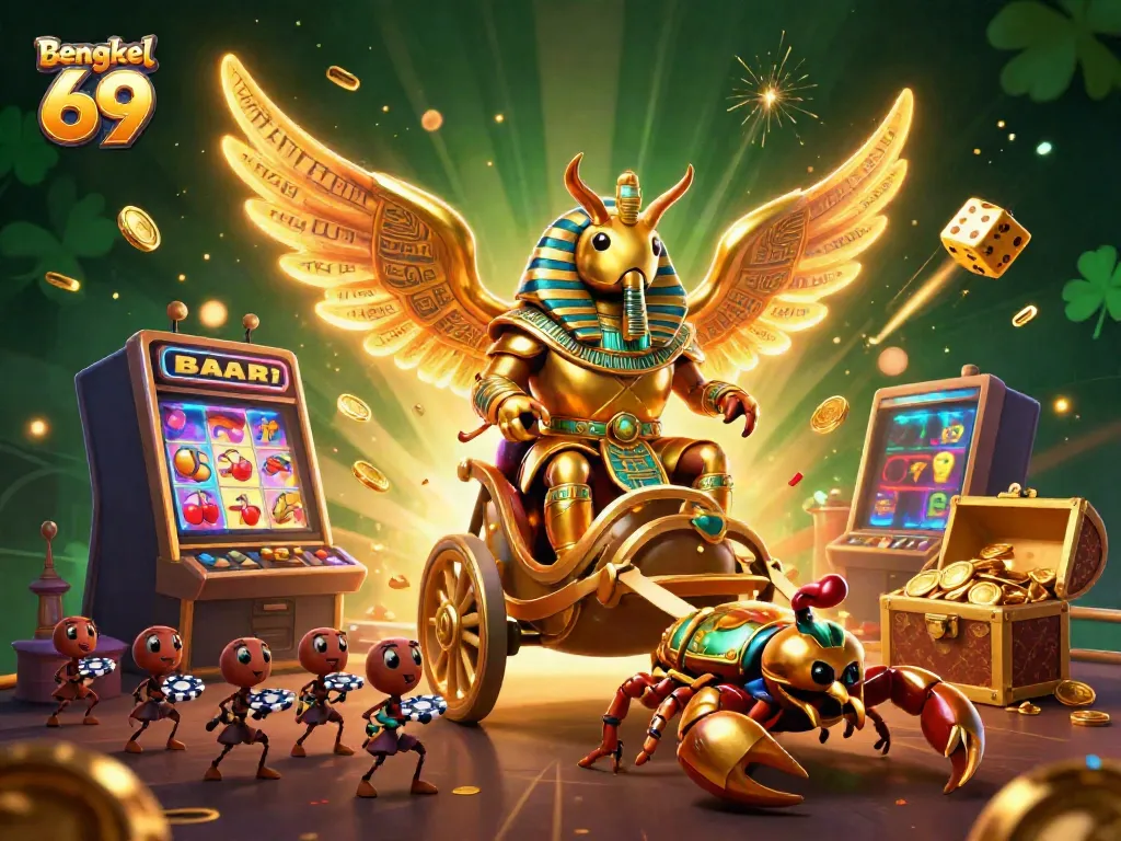 Experience thrilling gameplay at Bengkel 69 with vibrant slot machine jackpots and immersive casino graphics.