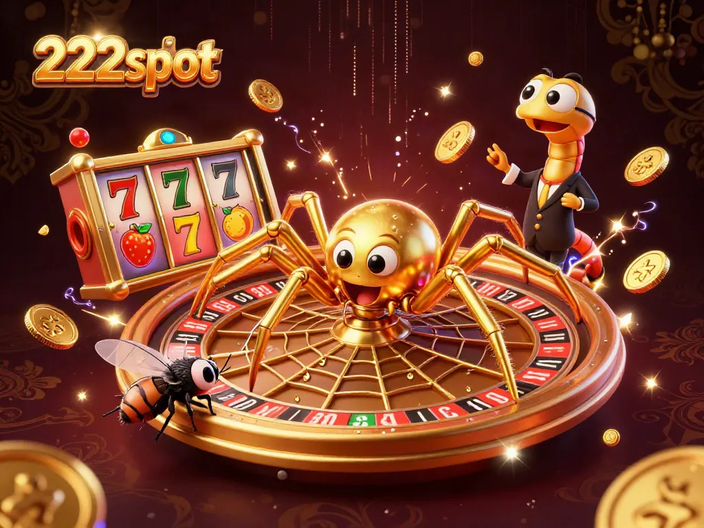 Bermain 222slot dengan menangkan jackpot dari gulungan dan simbol keberuntungan yang berkilau.