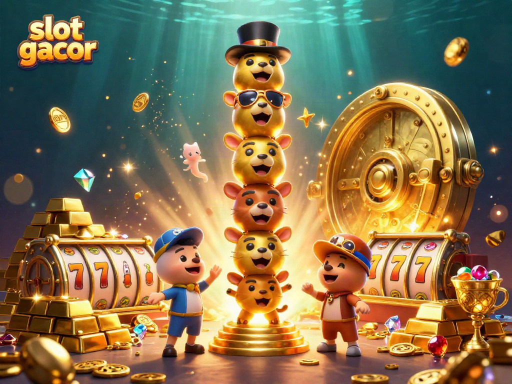 Engage in winning strategies with slot gacor featuring a dynamic 3D casino illustration.